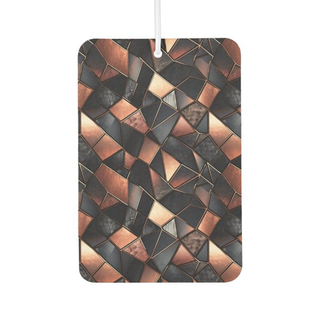 Black Rose Gold Tiles Car Air Freshener (Front)