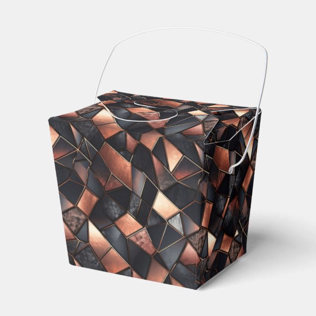 Black Rose Gold Tiles Favour Box (Front Side)