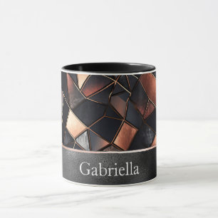 Black Rose Gold Tiles Mug