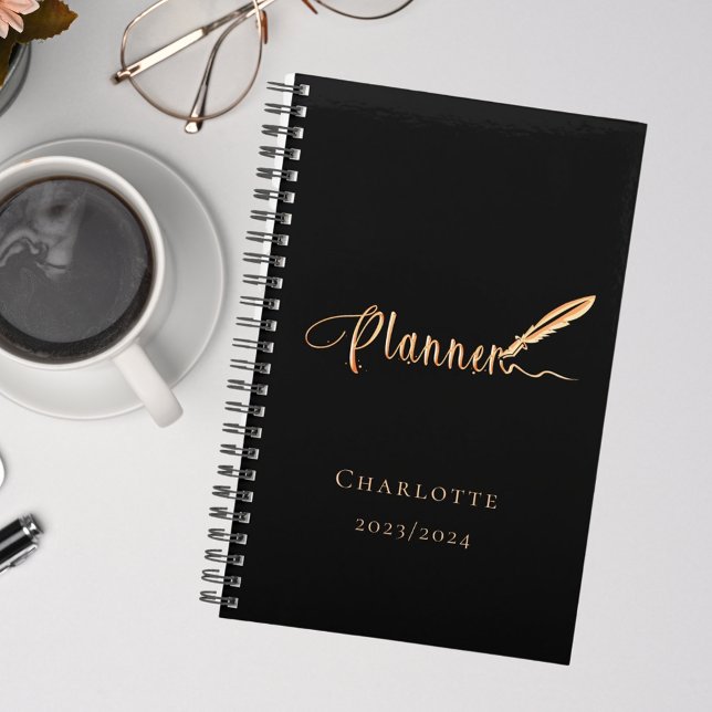 Black rose gold typography 2026 planner (Creator Uploaded)