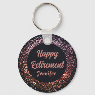 Black Rose Gold Wishing you a Relaxing Retirement  Key Ring