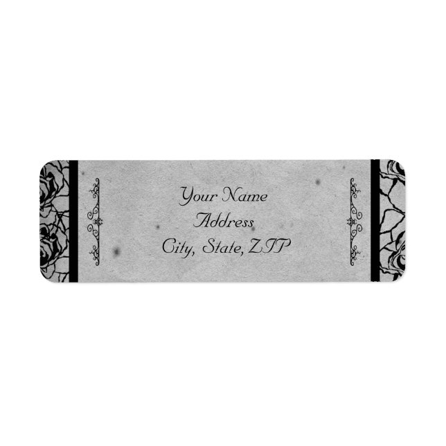 Black Rose Gothic Frame Return Address (Front)