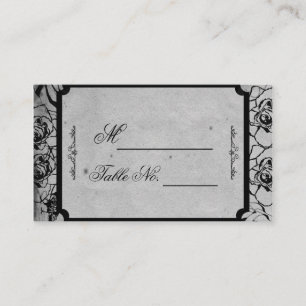 Black Rose Gothic Frame Wedding Place Card