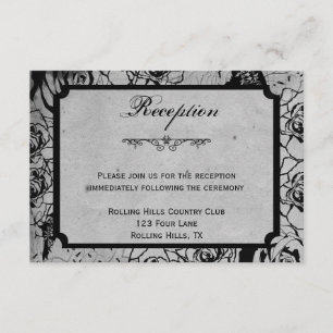 Black Rose Gothic Frame Wedding Reception Invitation