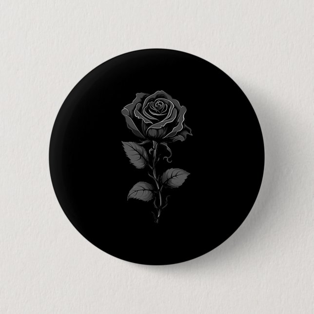 Black Rose Graphic Premium Tri-blend  6 Cm Round Badge (Front)
