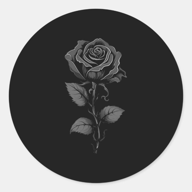 Black Rose Graphic Premium Tri-blend  Classic Round Sticker (Front)
