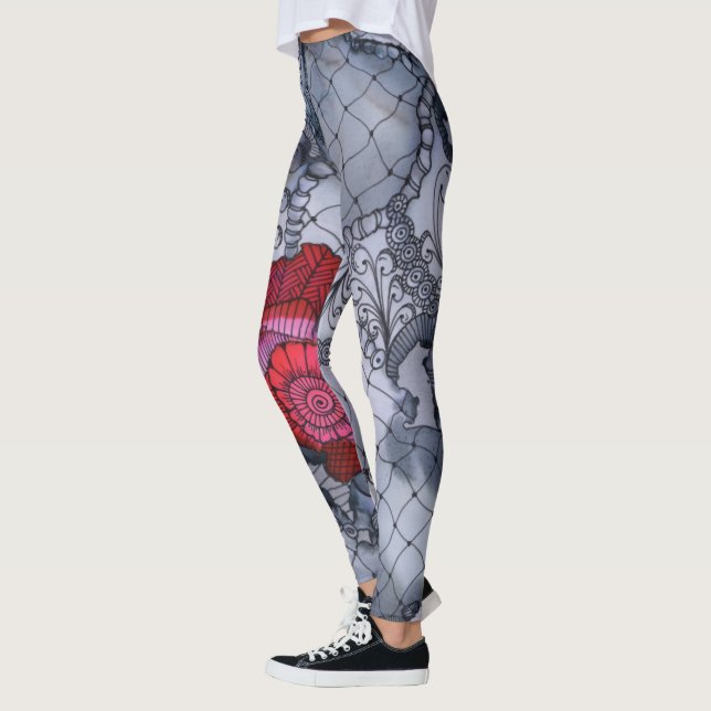 Black Rose Leggings (Left)