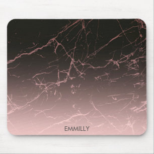 Black Rose Marble Mouse Mat