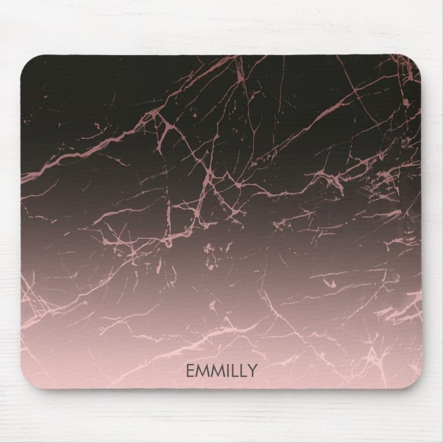 Black Rose Marble Mouse Mat (Front)