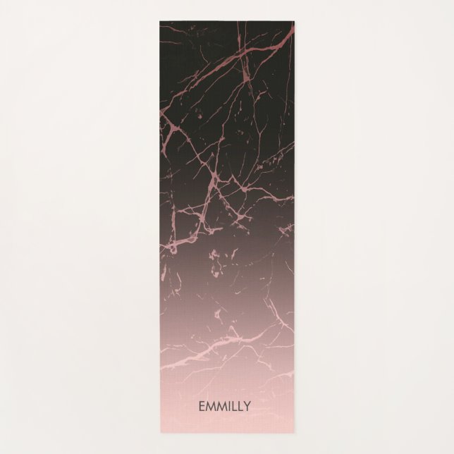 Black Rose Marble Yoga Mat (Front)