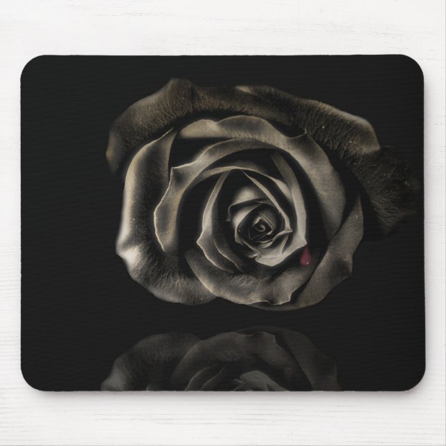 Black rose mouse mat (Front)