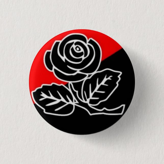 Black Rose of anarchism pin (Front)