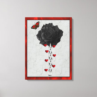 Black Rose Of Love Canvas Print