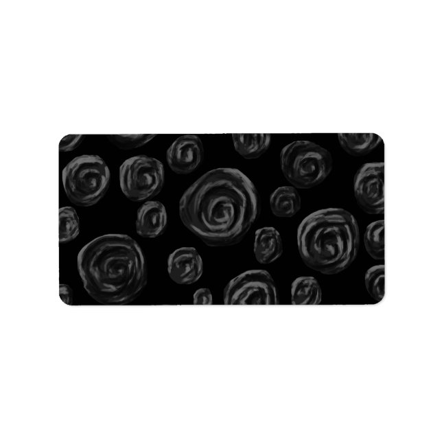 Black Rose Pattern Design. Label (Front)