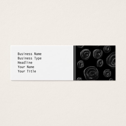 Black Rose Pattern Design. Mini Business Card