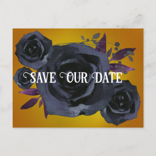 Black Rose Photo Save Our Date Postcard