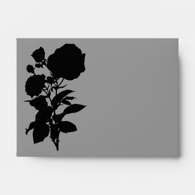 Black Rose Silhouette A6 Envelopes (Front)