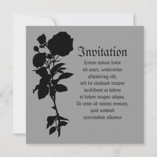 Black Rose Silhouette Invitation