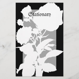 Black Rose Silhouette Stationery