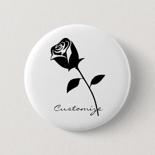Black Rose Valentine Flower Thunder_Cove 6 Cm Round Badge