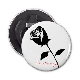 Black Rose Valentine Flower Thunder_Cove Bottle Opener