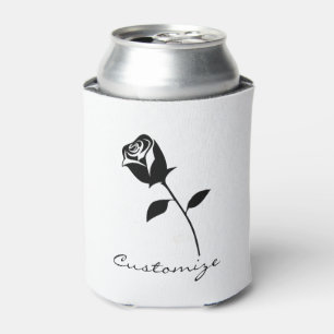 Black Rose Valentine Flower Thunder_Cove Can Cooler