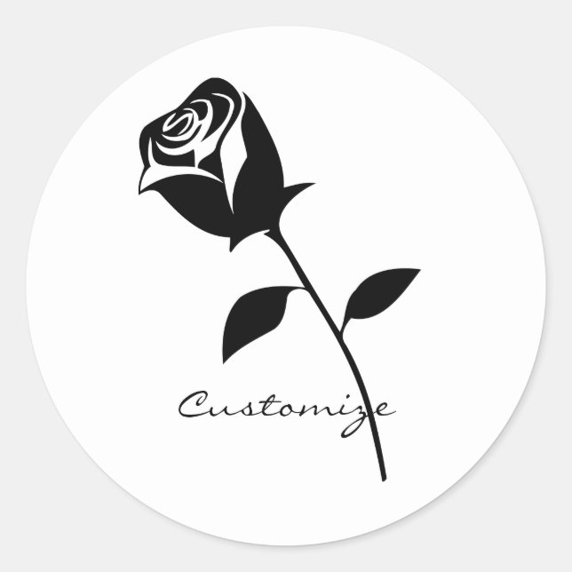 Black Rose Valentine Flower Thunder_Cove Classic Round Sticker (Front)