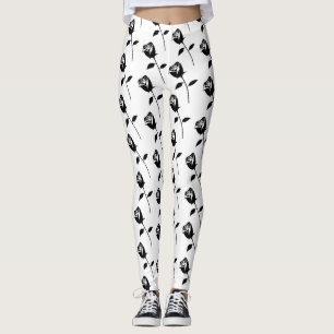 Black Rose Valentine Flower Thunder_Cove Leggings