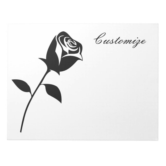 Black Rose Valentine Flower Thunder_Cove  Notepad (Front)