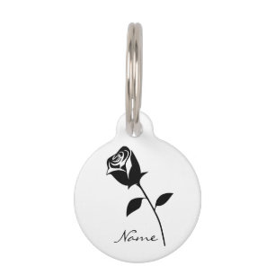Black Rose Valentine Flower Thunder_Cove Pet Tag