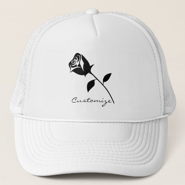 Black Rose Valentine Flower Thunder_Cove Trucker Hat (Front)