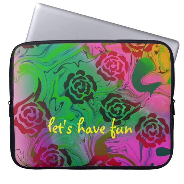 black roses abstract Electronics Bag (Front)