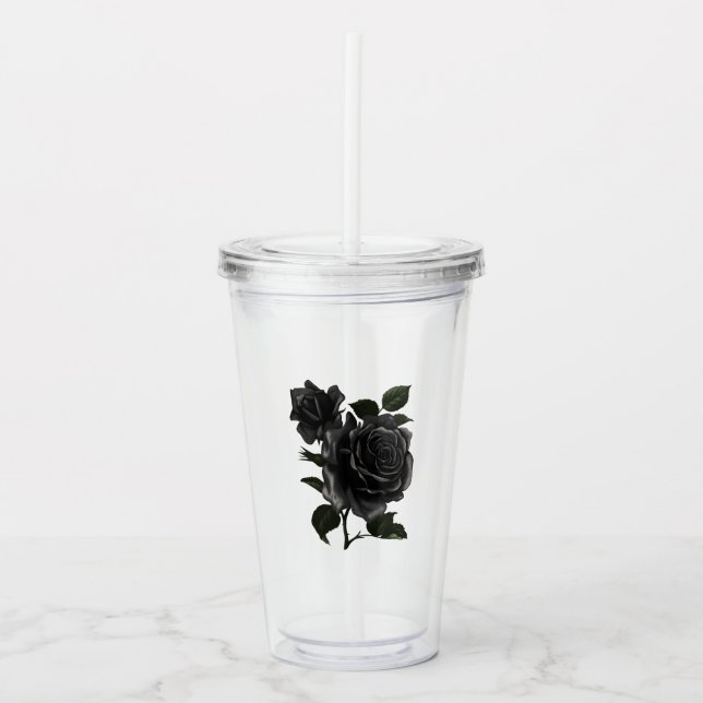 Black Roses Acrylic Tumbler (Front)