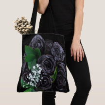 Black Roses Bouquet Tote
