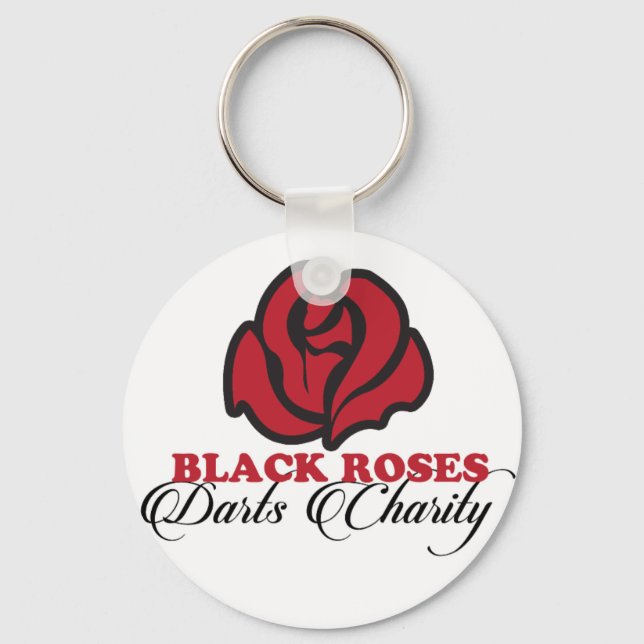 Black Roses Darts Charity Keyring (Front)