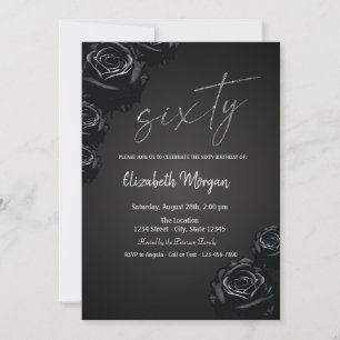 Black Roses Gothic 60th Birthday   Invitation