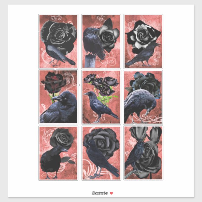 Black Roses Ravens And Crows Gothic Art (Sheet)