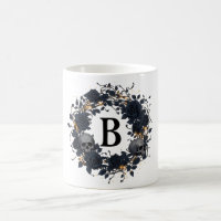 Black Roses & Skulls Personalised Initial