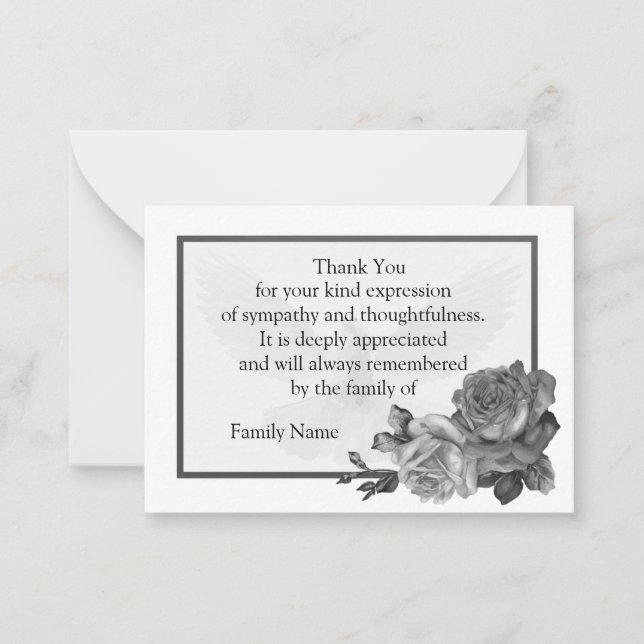 Black Roses Thank You Cards (Front)