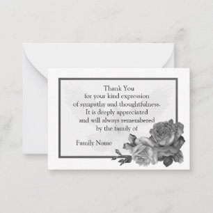 Black Roses Thank You Cards