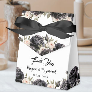 Black Roses Vintage Floral Gothic Wedding Favour Box