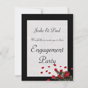 Black Roses - Wedding - Engagement Invitation