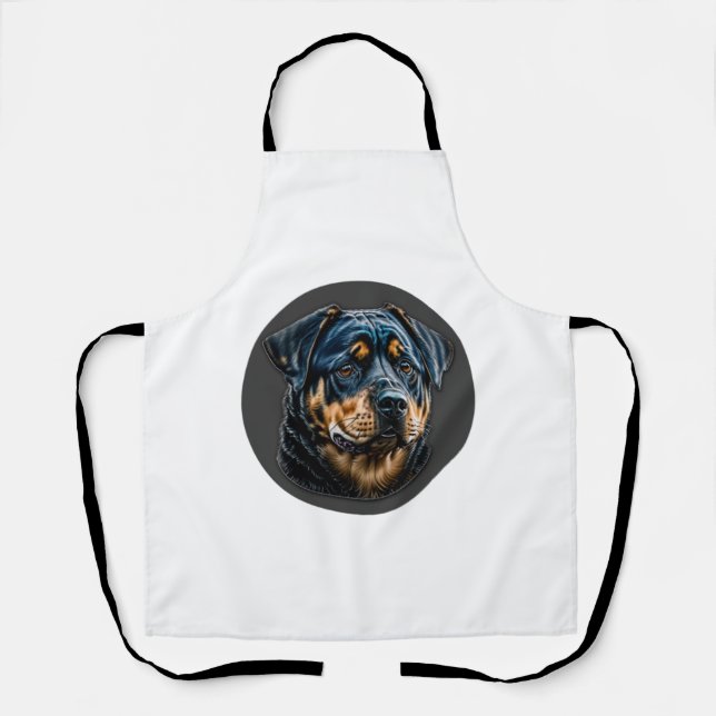 Black Rottweiler Apron (Front)