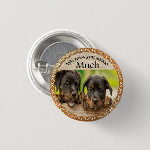 Black Rottweiler cute puppy dogs with sad faces 3 Cm Round Badge