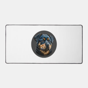 Black Rottweiler Desk Mat