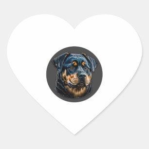 Black Rottweiler Heart Sticker