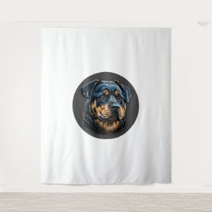 Black Rottweiler Tapestry