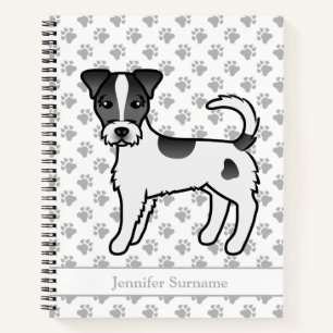 Black Rough Coat Parson Russell Terrier & Name Notebook