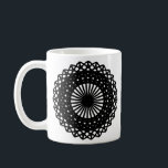 Black Round Lace Style Pattern. Coffee Mug<br><div class="desc">A design inspired by black lace patterns. This design is in black.</div>