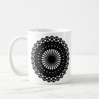 Black Round Lace Style Pattern.